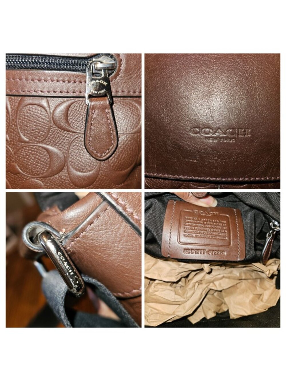Coach Brown Leather/Embossed Signature Small Charles Messenger Crossbody Bag - Picture 14 of 16
